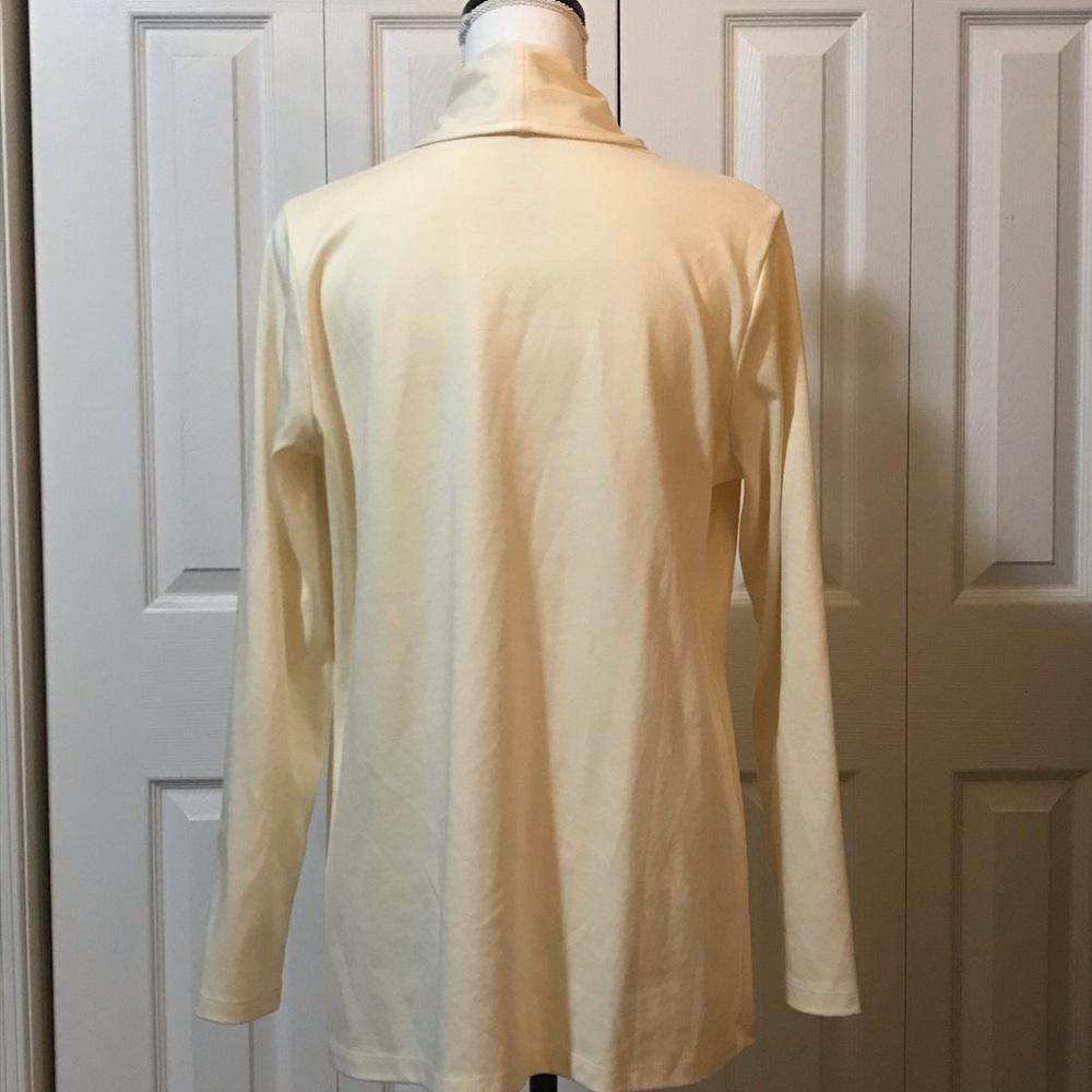 L L Bean Soft Cream Open Front Cardigan - image 2